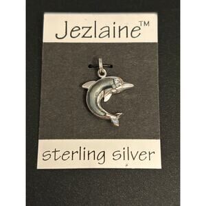 Vintage Jezlaine Sterling Silver Dolphin Charm or Pendant 925 Ocean Animal Charm